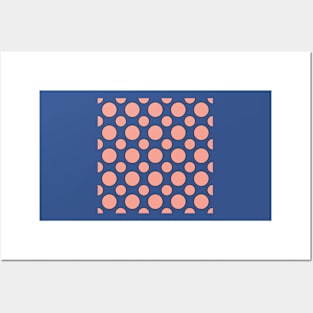 Copy of Orange and blue polka dots black outline Posters and Art